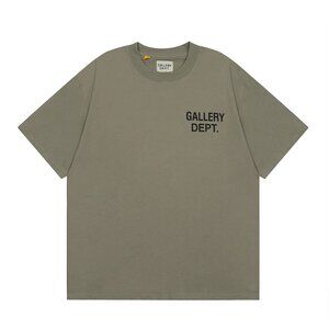 Gallery Dept men's army green short-sleeved T-shirt